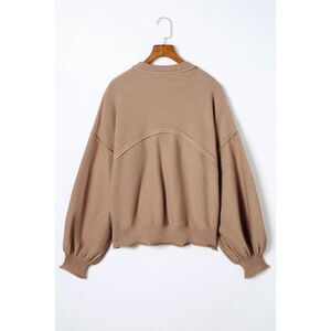 Azura Exchange  Raw Edge Patch Pocket Exposed Seam Loose Sweater